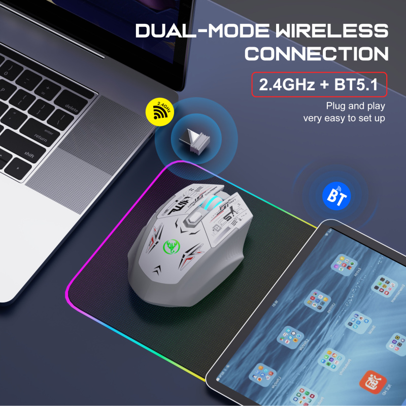 2.4G+BT5.1 Dual-Mode Wireless Mouse